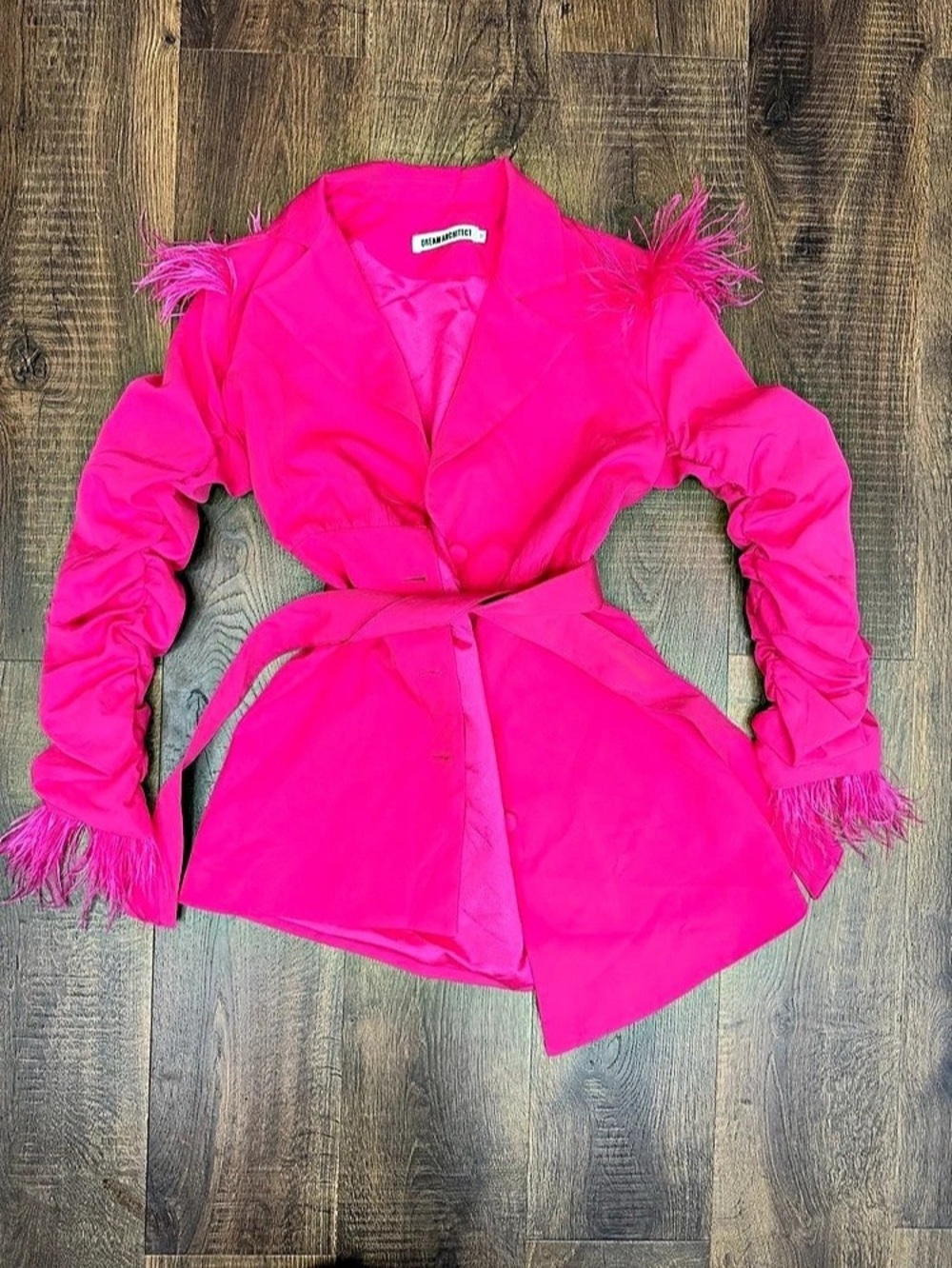 Dream Architect Fuchsia Feather Trim Vest
